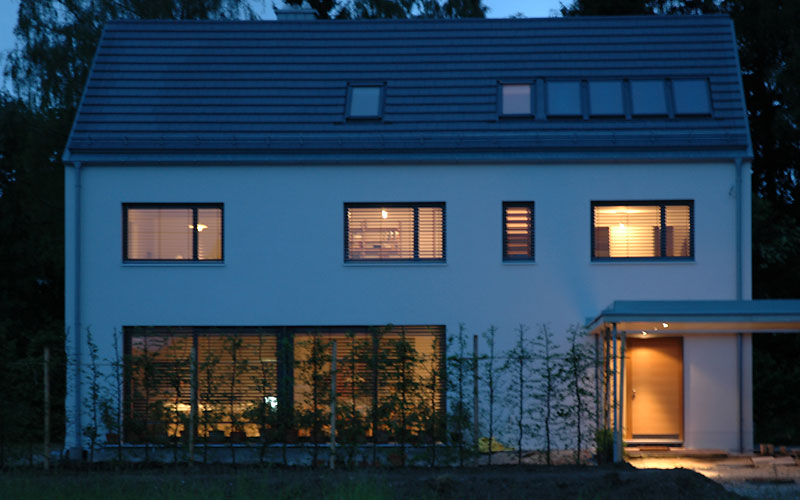 Einfamilienhaus Scheinerstraße Nachtansicht